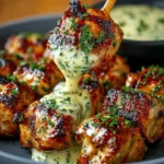 Grilled Chicken Bites with Creamy Garlic Sauce
