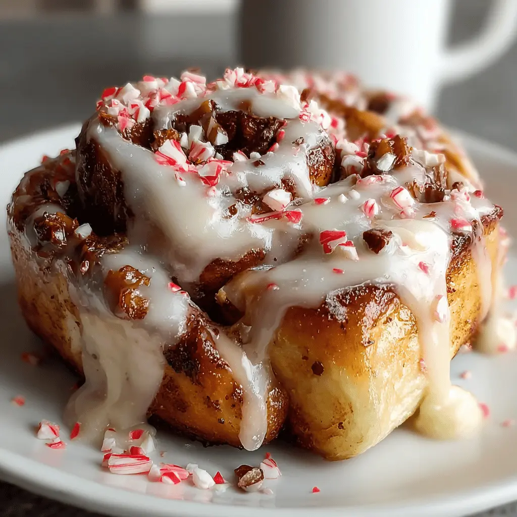 Peppermint Bark Cinnamon Rolls