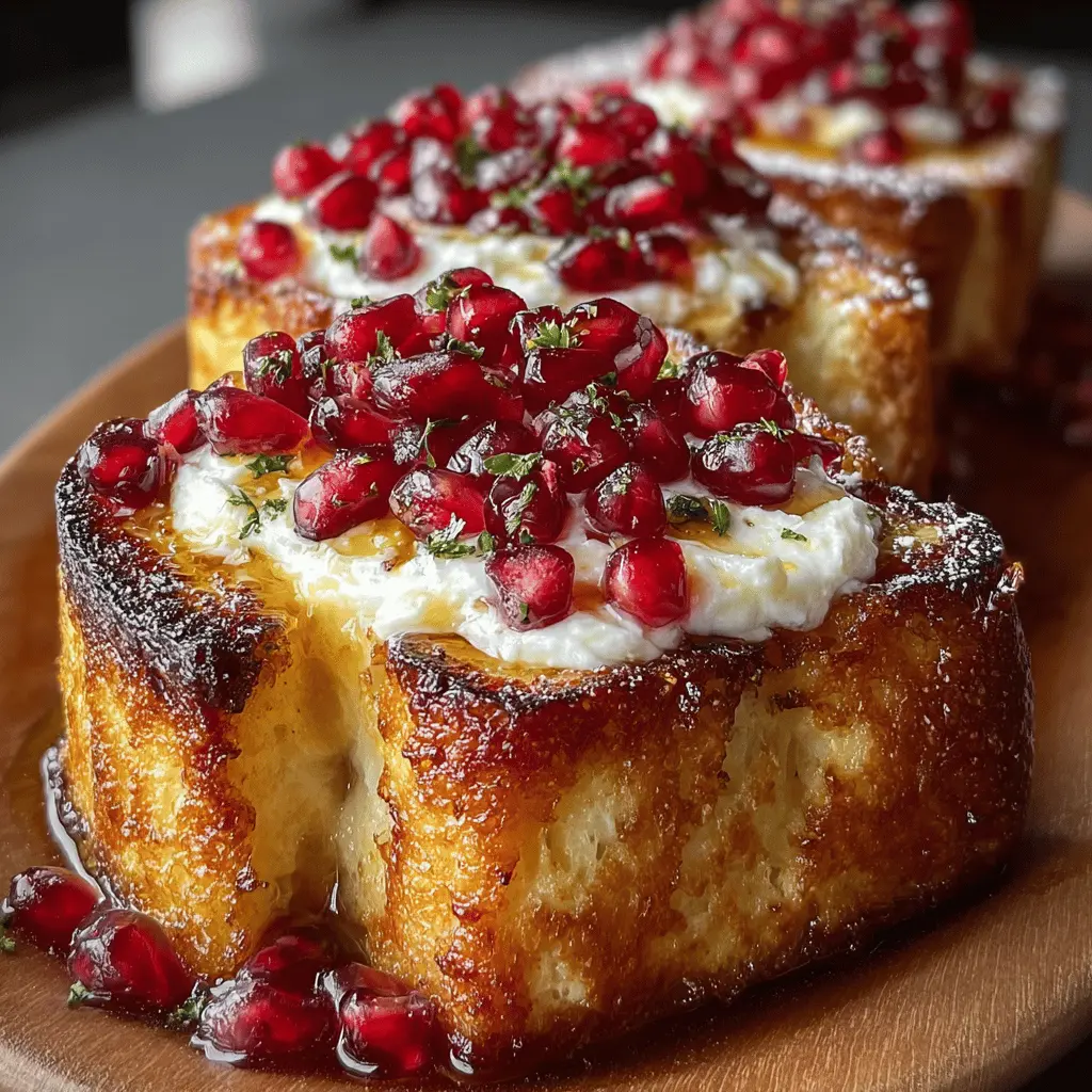 Ricotta Pomegranate Baked Toast