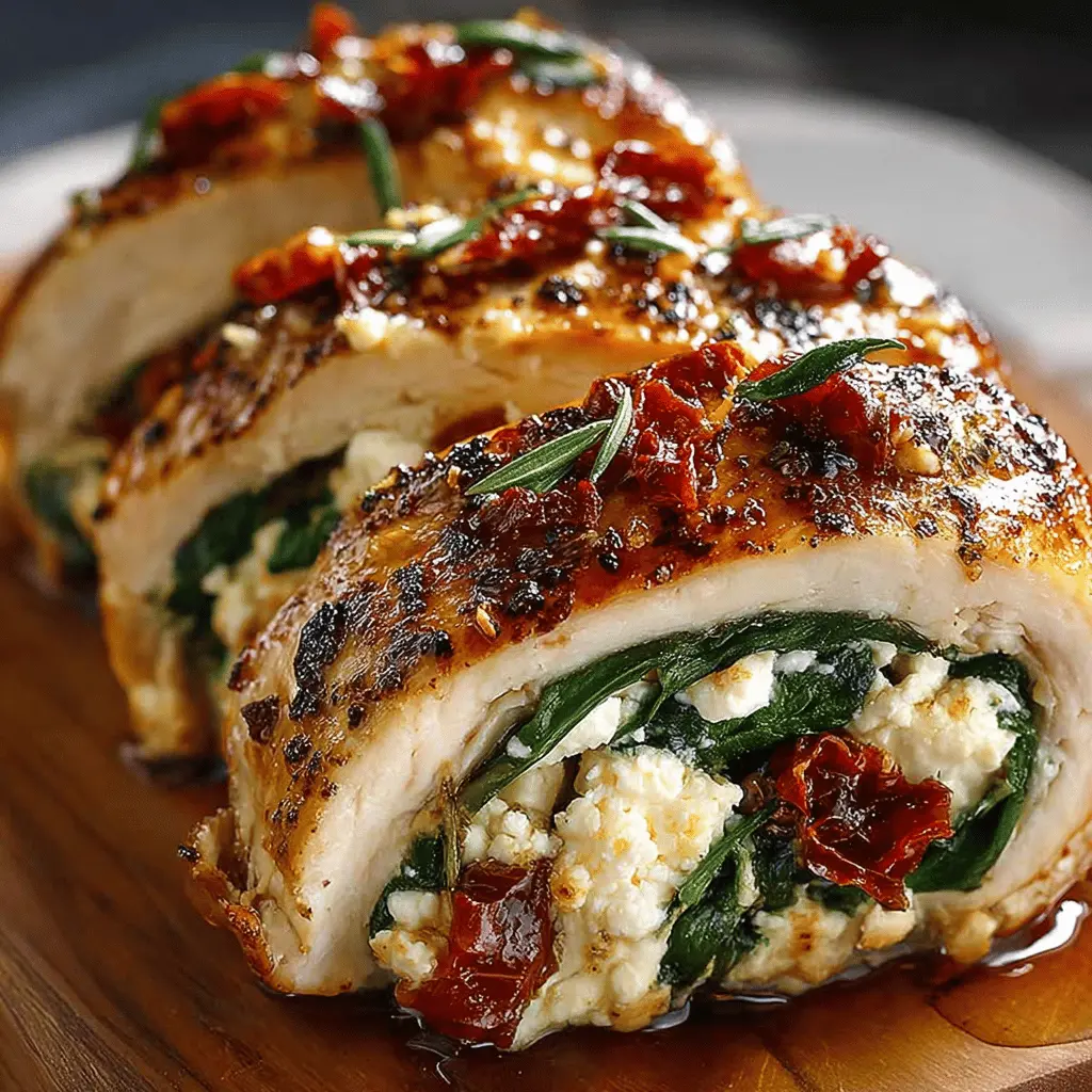Rolled Up Chicken with Feta: Easy Spinach and Sun-Dried Tomato Delight