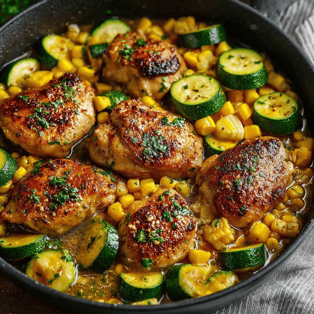 Savory Garlic Butter Chicken with Fresh Zucchini & Sweet Corn Bliss