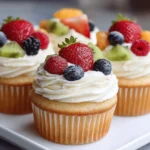 Vanilla Bean Summer Cupcakes with Fruit Topping