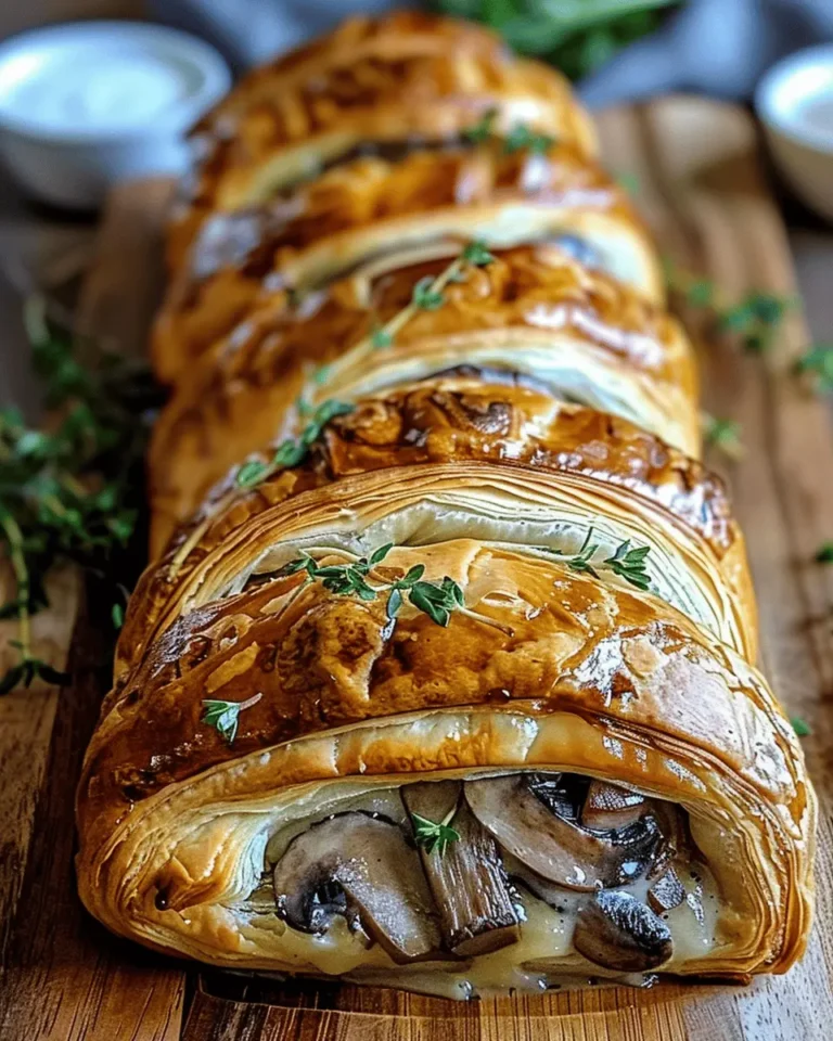 Savory Mushroom & Gruyère Puff Pastry Braid
