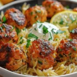 Greek Chicken Meatballs with Lemon Orzo: A Culinary Journey to the Heart of Greece