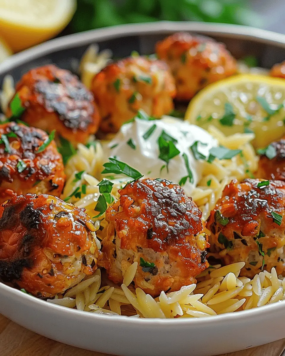 Greek Chicken Meatballs with Lemon Orzo: A Delicious Journey to Greece
