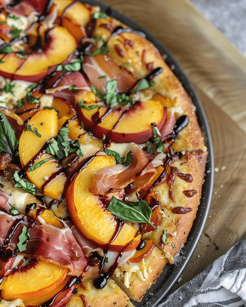 Summer Peach and Prosciutto Pizza with Balsamic Glaze Delight