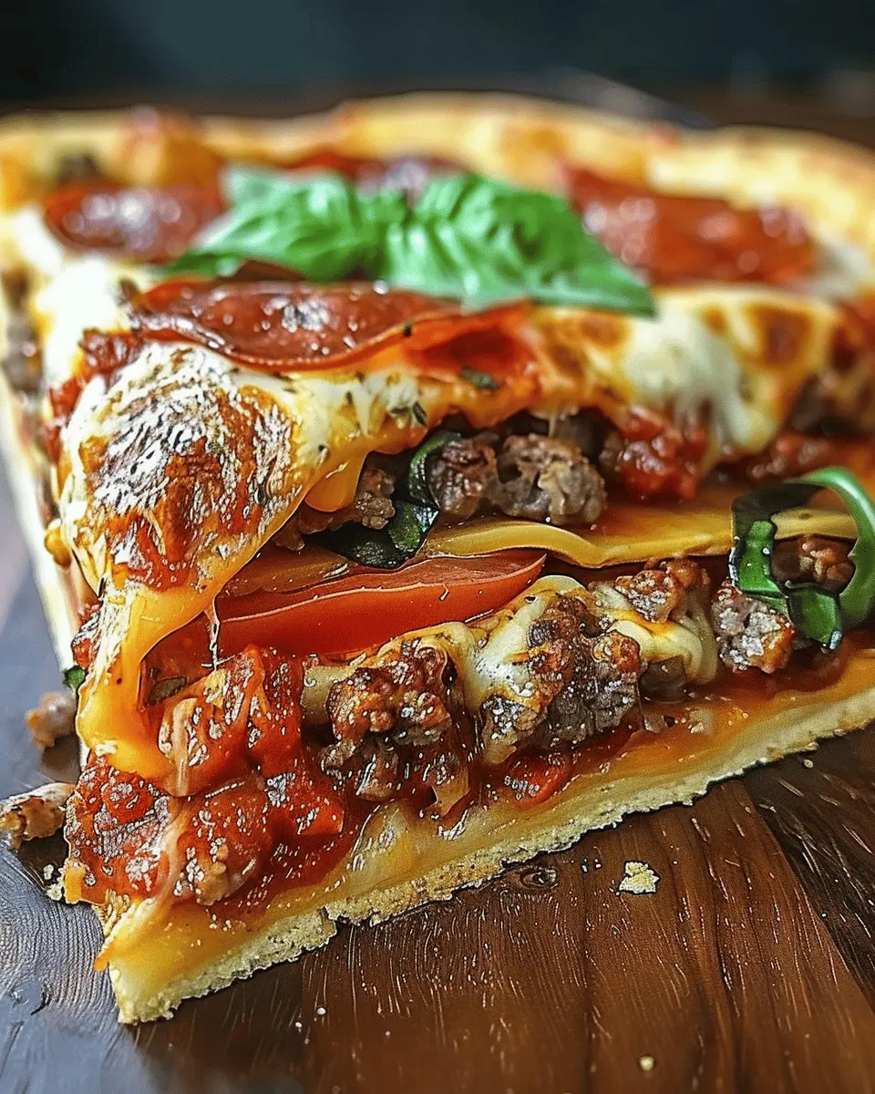 The Pizza Burger Pie: Easy Recipe with Turkey Bacon Delight