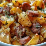 Cheesy Ranch Potatoes and Smoked Sausage
