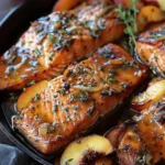 Bourbon Peach Roasted Salmon