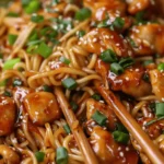 Sticky Garlic Chicken Noodles