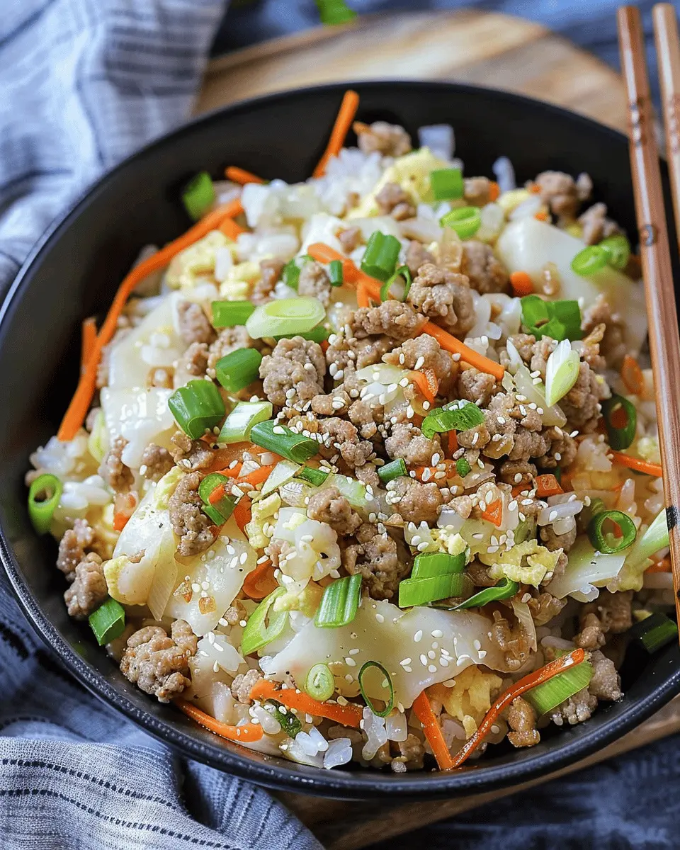 Egg Roll in a Bowl: Easy Keto Delight with Turkey Bacon and Beef