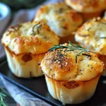 Easy Garlic Rosemary Focaccia Muffins