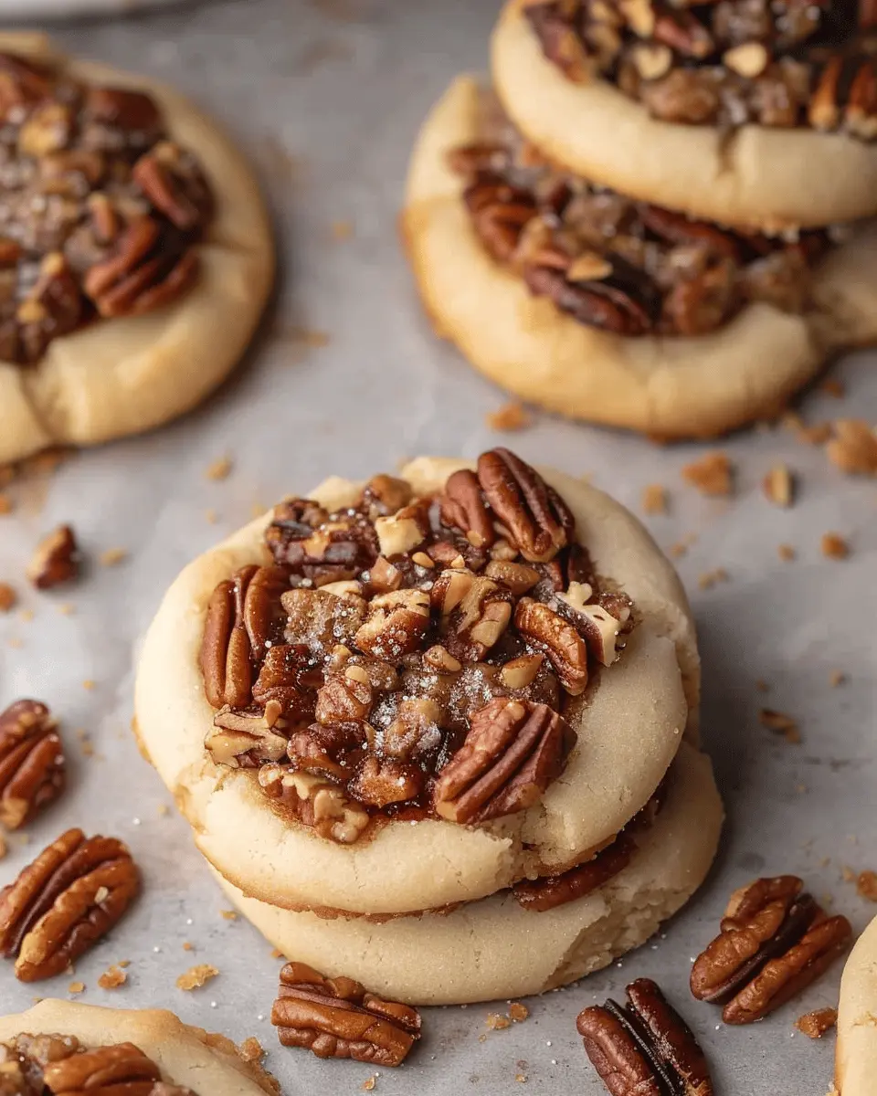 Crumbl Pecan Pie cookies with sugar cookies