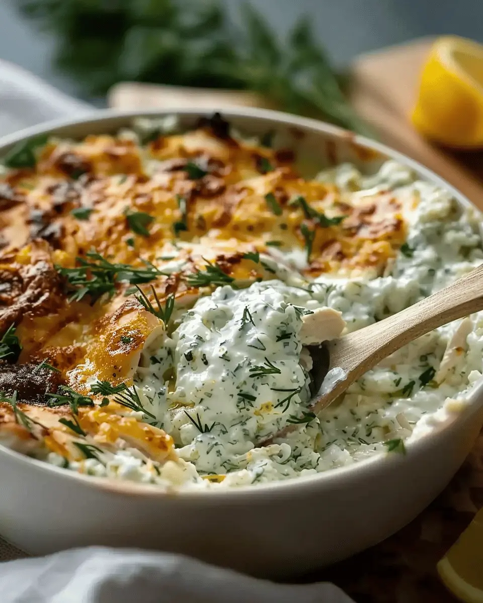 Dump-and-Bake Chicken Tzatziki Casserole: Easy Weeknight Delight
