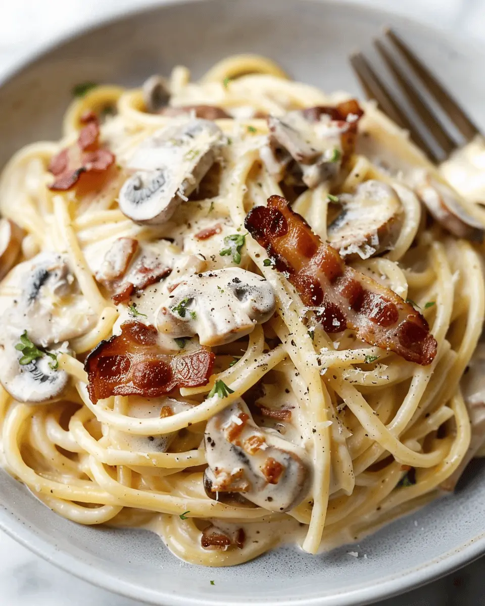 Creamy Turkey Bacon and Mushroom Pasta: A Cozy Dinner Delight