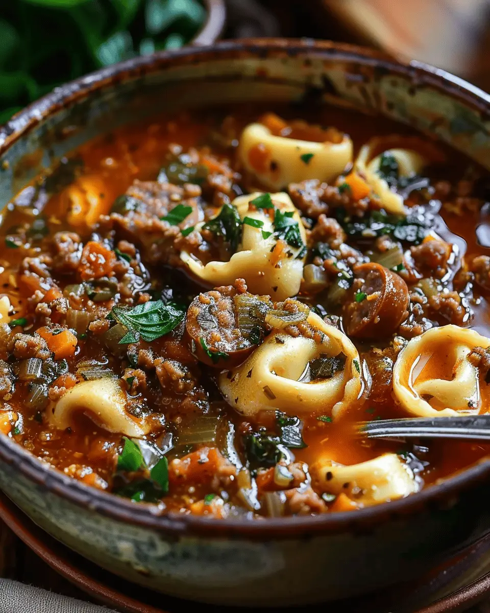 Autumn Tortellini Soup with Sausage