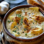 Hearty Cheddar Garlic Herb Potato Soup Recipe