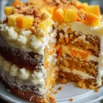 Pineapple Carrot Cream Cake : Moist & Tropical