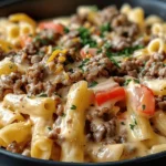 Loaded Cheeseburger Alfredo Pasta : Ultimate Creamy Dinner