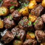 Garlic Butter Steak Bites and Potatoes