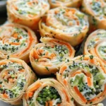 Vegan Veggie Pinwheels with Broccoli and Carrots
