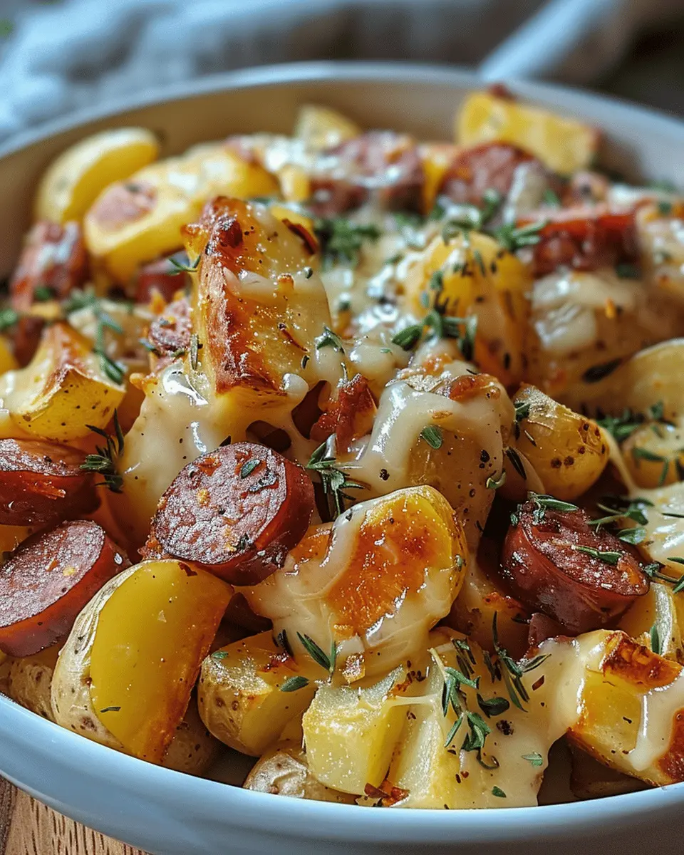 Cheesy Ranch Potatoes and Smoked Sausage