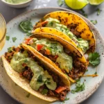 Crispy Baked Ground Turkey Tacos with Avocado Sauce