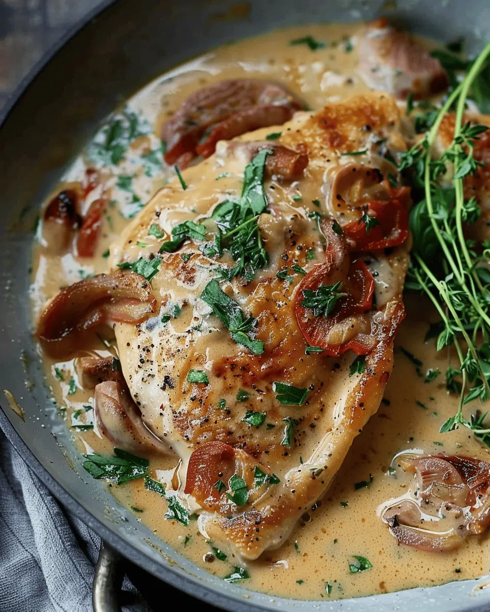 Creamy Tuscan Chicken with Turkey Bacon: A Cozy Dinner Delight