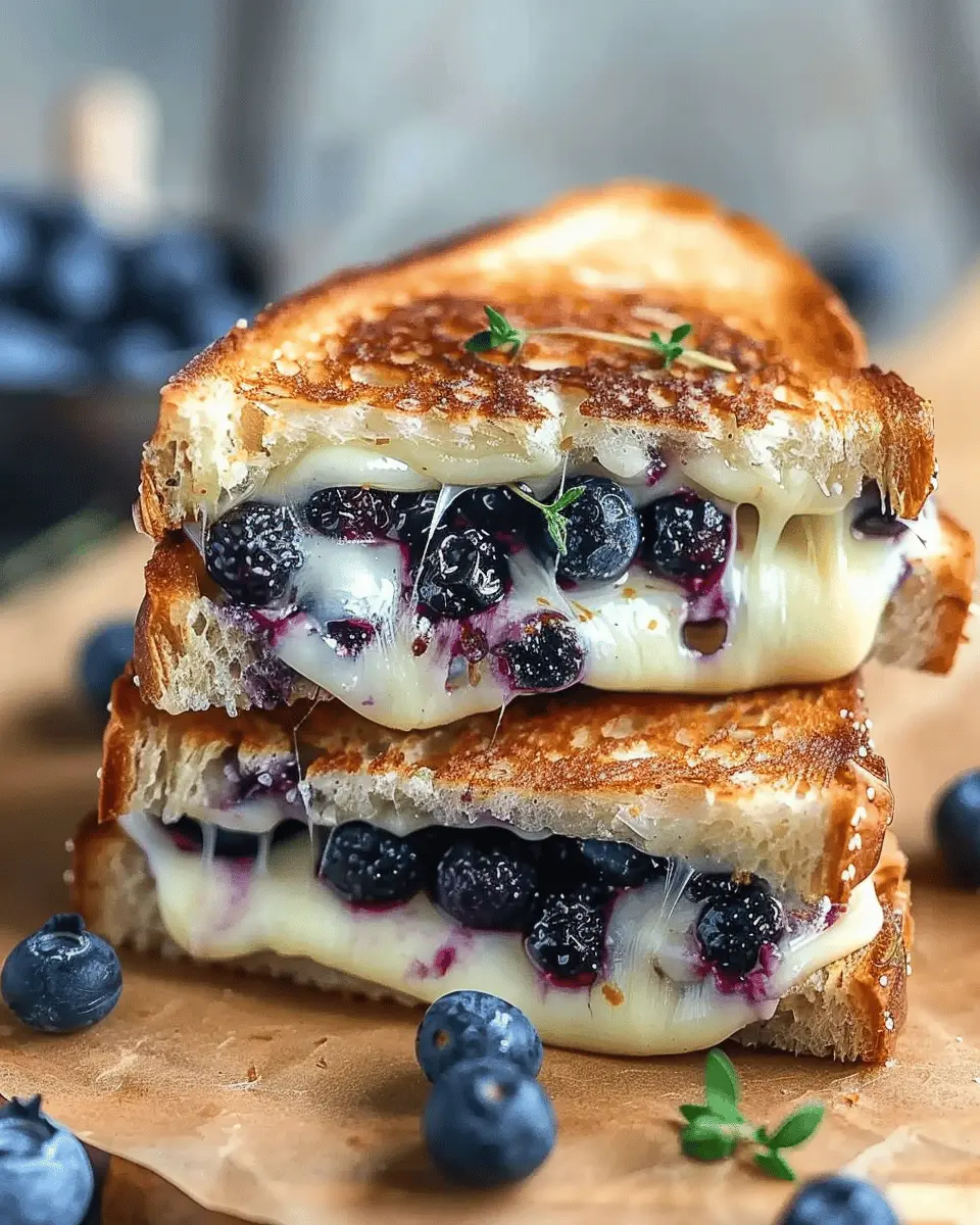 Crispy Blueberry Grilled Cheese with Turkey Bacon Delight