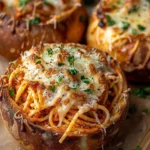 Spaghetti Garlic Bread Bowls