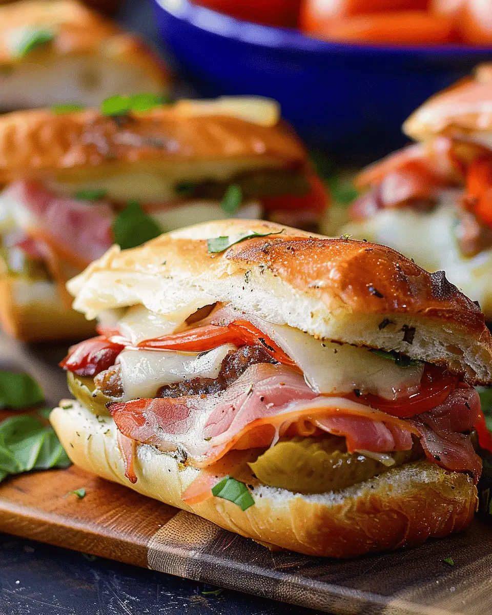 Hot Italian Sub Sliders with Turkey Bacon and Chicken Ham Treats