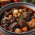 French-Style Beef Stew with Red Wine and Vegetables