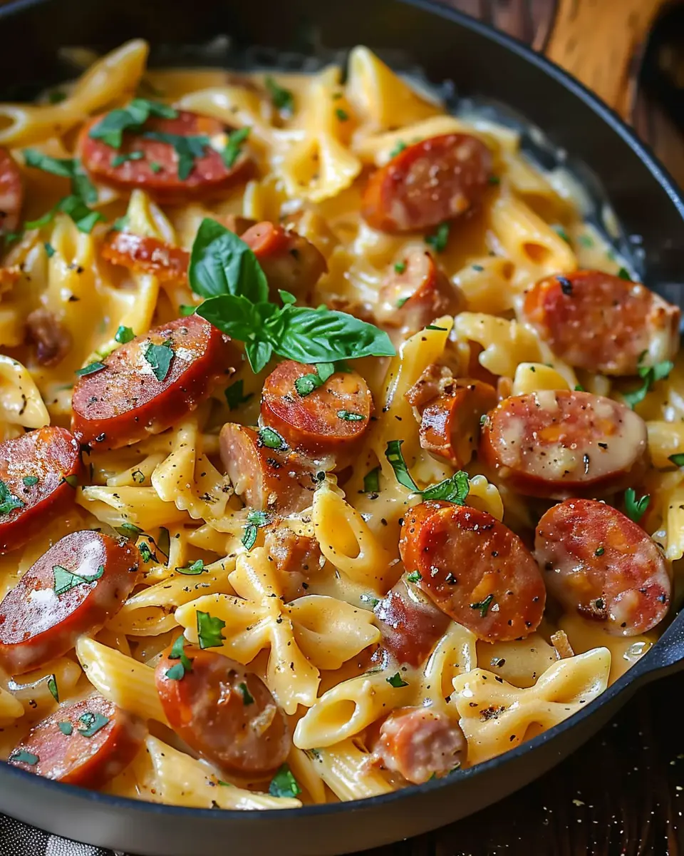 One Pot Kielbasa Pasta – Creamy, Easy &amp; Family-Approved
