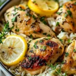 Slow Cooker Lemon Herb Chicken and Rice