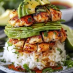 Honey Lime Chicken & Avocado Rice Stack