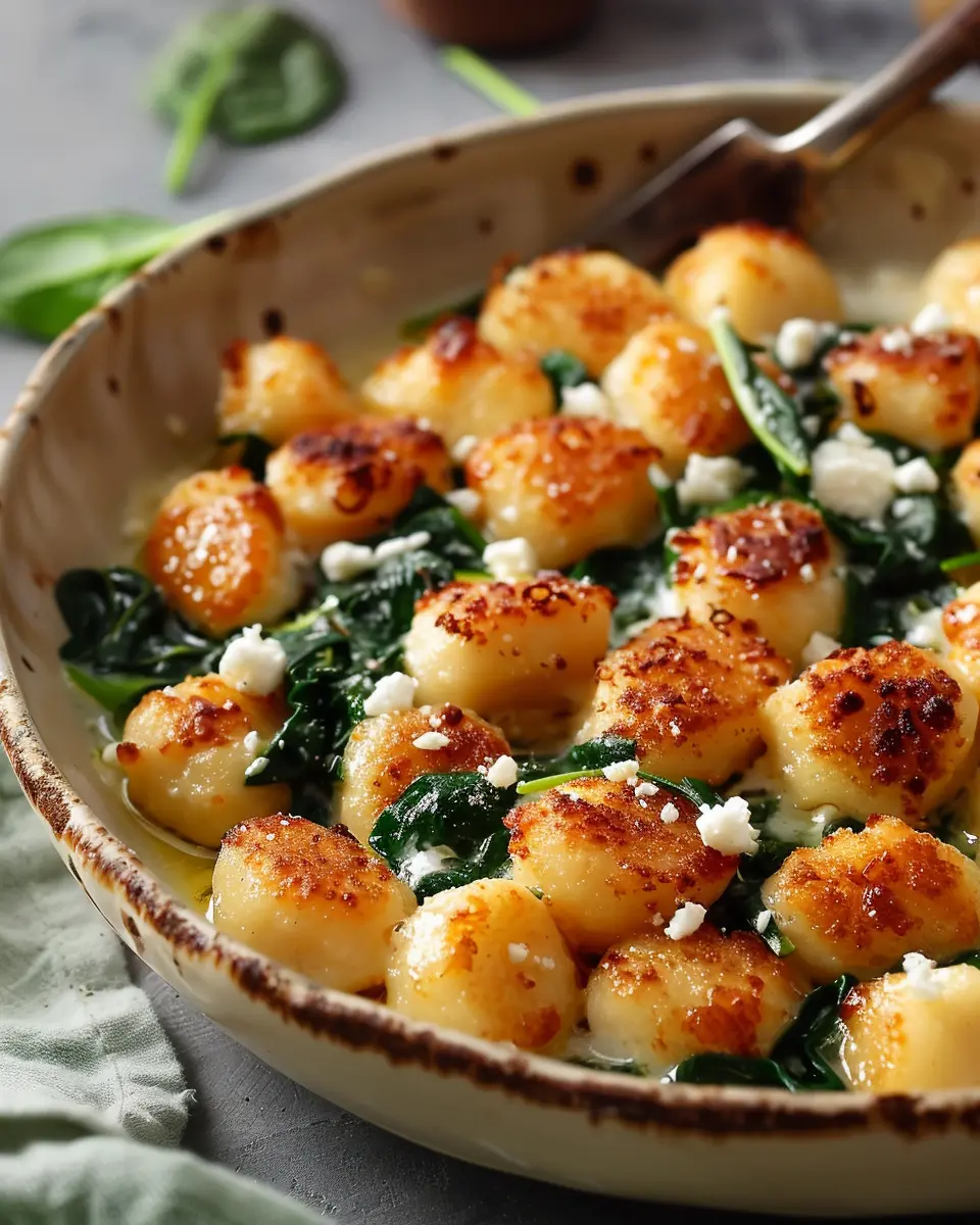 Crispy Gnocchi With Spinach And Feta: A Childhood Memory In Flavor