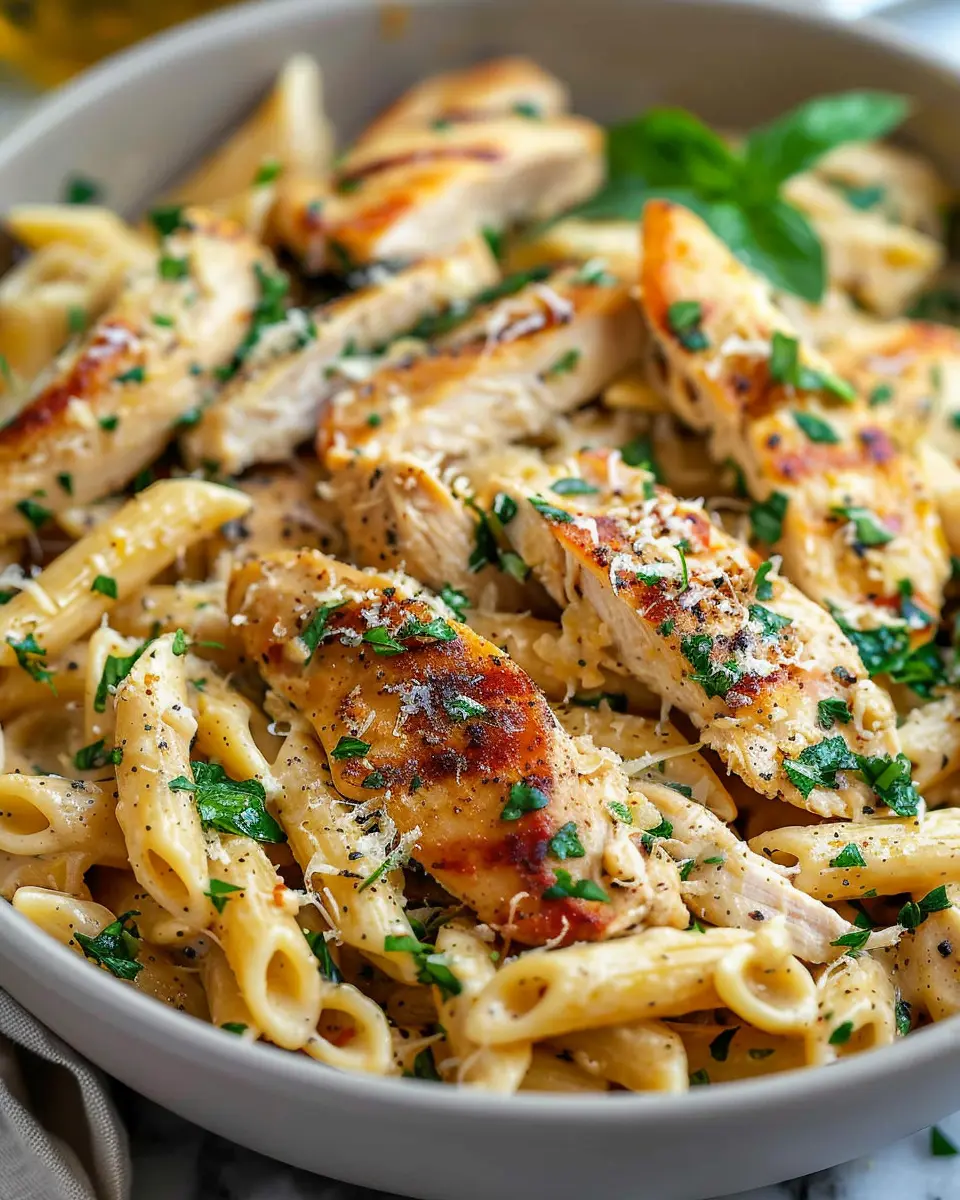 Healthy Garlic Parmesan Chicken Pasta Recipe