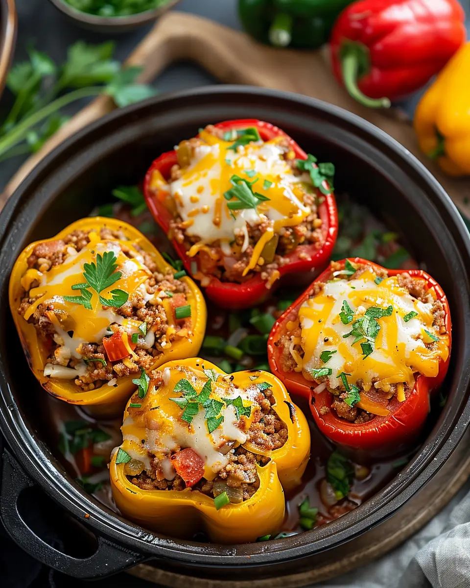 Slow Cooker Stuffed Bell Peppers