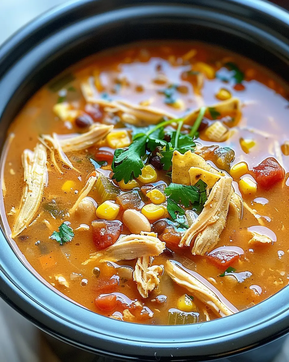 Crockpot Chicken Tortilla Soup