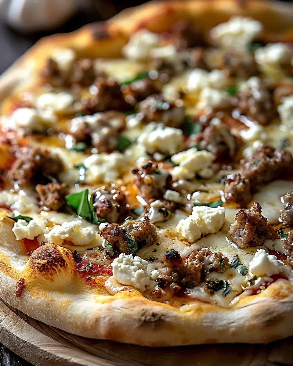 Hot Sausage Feta Honey Pizza