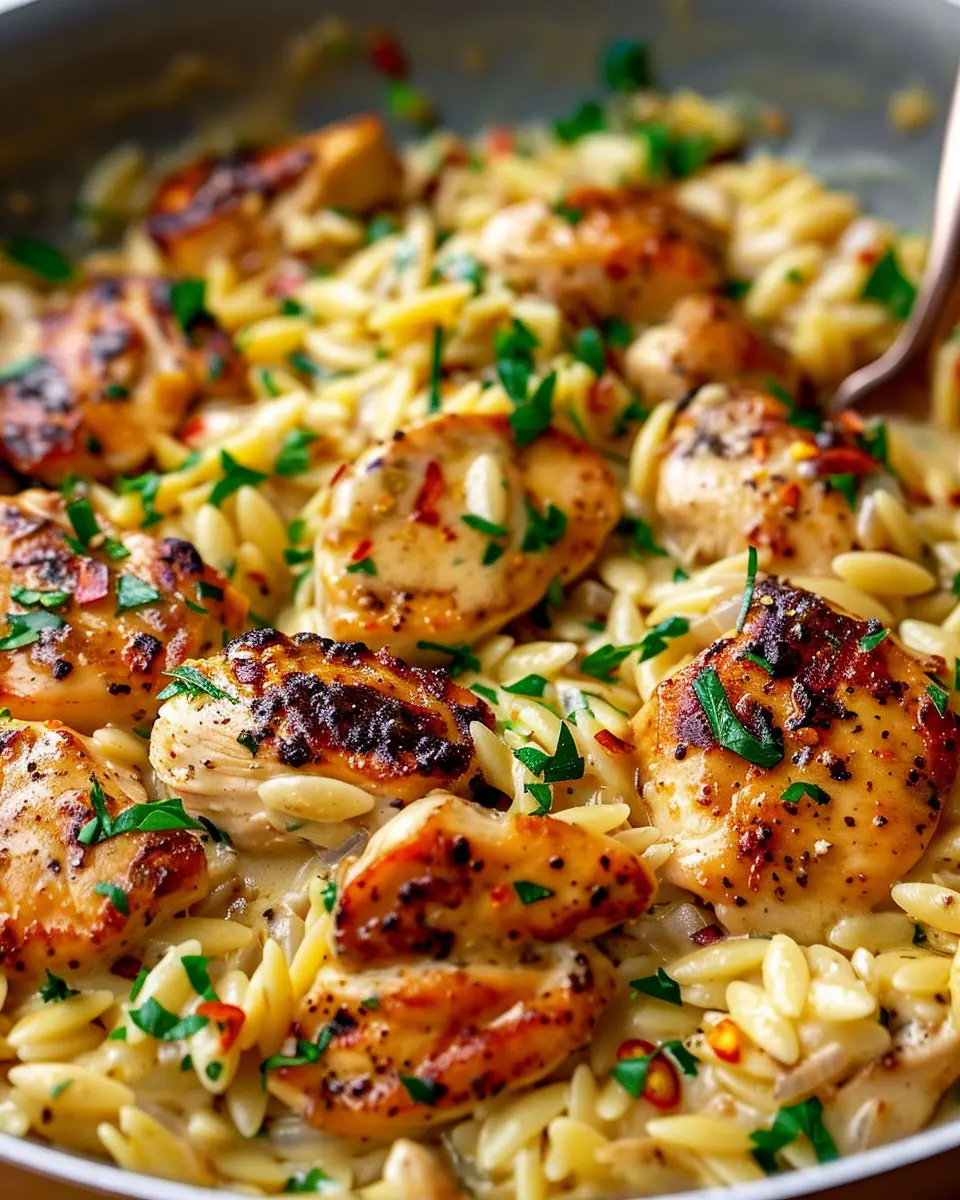 Best One Pot Cajun Chicken Alfredo Orzo – Easy Bursting with Flavor