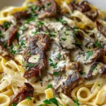 Creamy Steak Pasta Garlic
