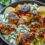 Dump And Bake Chicken Tzatziki Rice for Effortless Flavor