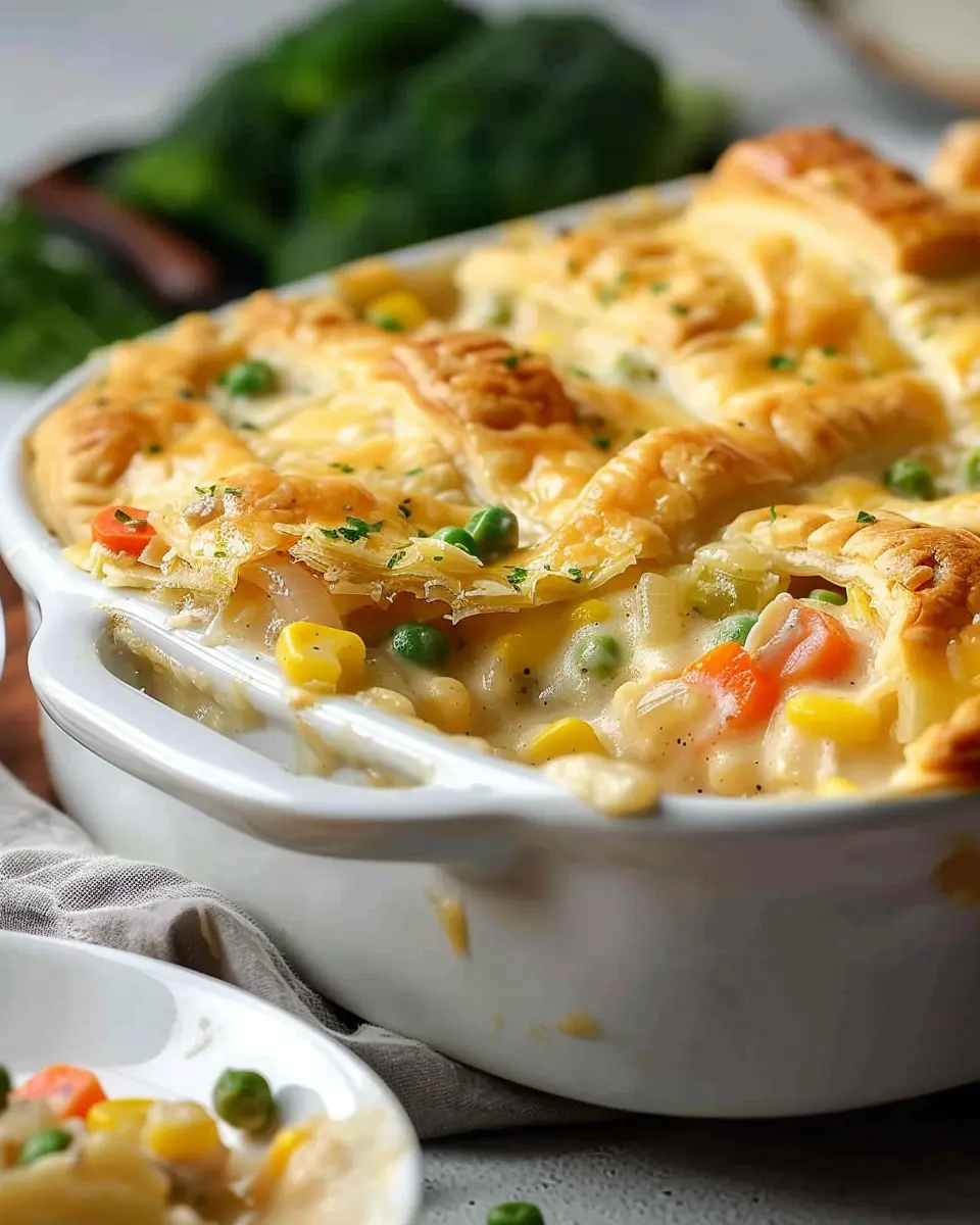 Mouthwatering Chicken Pot Pie Casserole with Turkey Bacon Twist