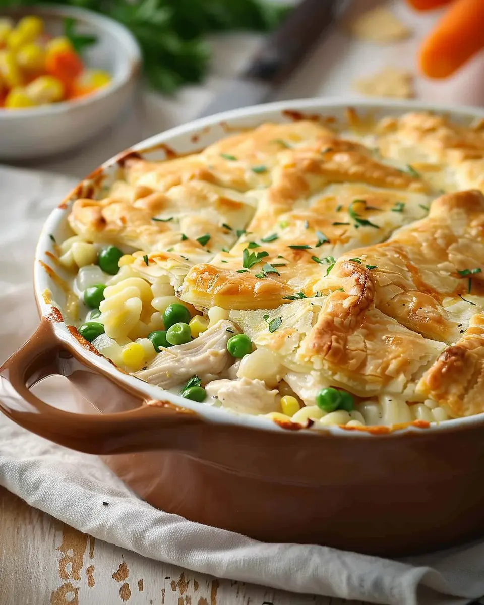 Mouthwatering Chicken Pot Pie Casserole with Turkey Bacon Twist