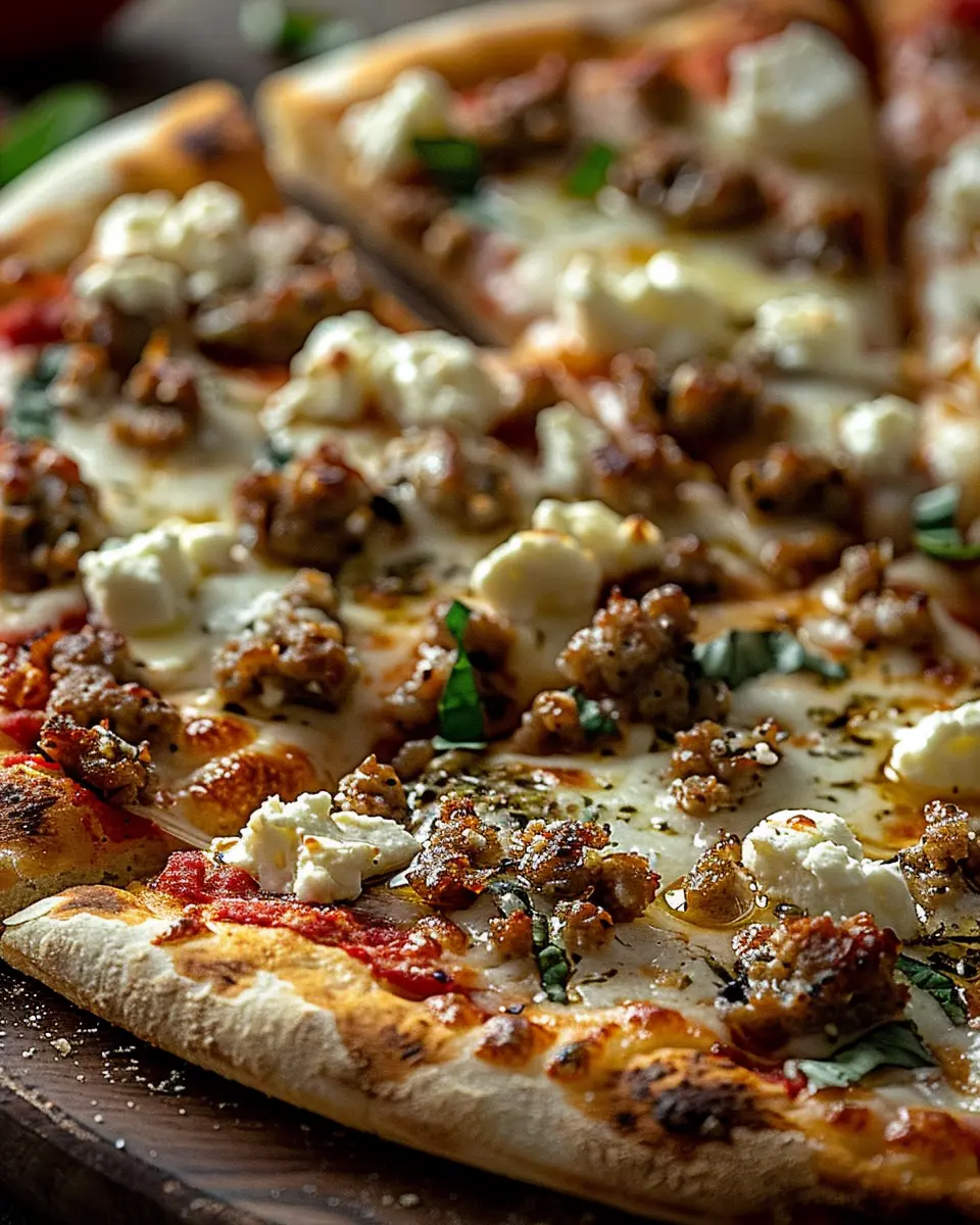 Hot Sausage Feta Honey Pizza