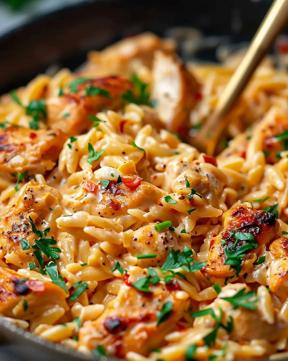 Best One Pot Cajun Chicken Alfredo Orzo – Bursting with Flavor and Easy to Make